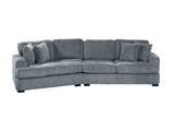 Warwick Gray 2-Piece Sectional with Left Cuddler - Ornate Home