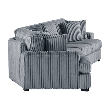 Warwick Gray 2-Piece Sectional with Left Cuddler - Ornate Home