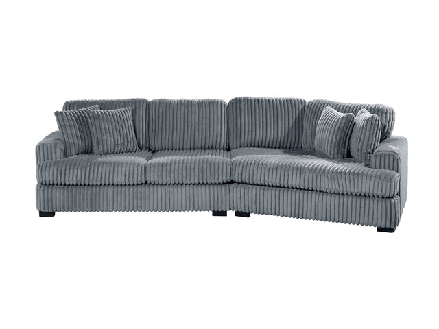 Warwick Gray 2-Piece Sectional with Right Cuddler - Ornate Home