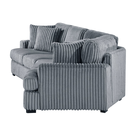 Warwick Gray 2-Piece Sectional with Right Cuddler - Ornate Home