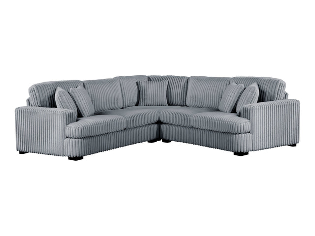 Warwick Gray 3-Piece Sectional - Ornate Home