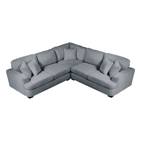 Warwick Gray 3-Piece Sectional - Ornate Home