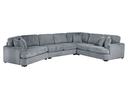 Warwick Gray 4-Piece Sectional with Left Cuddler - Ornate Home