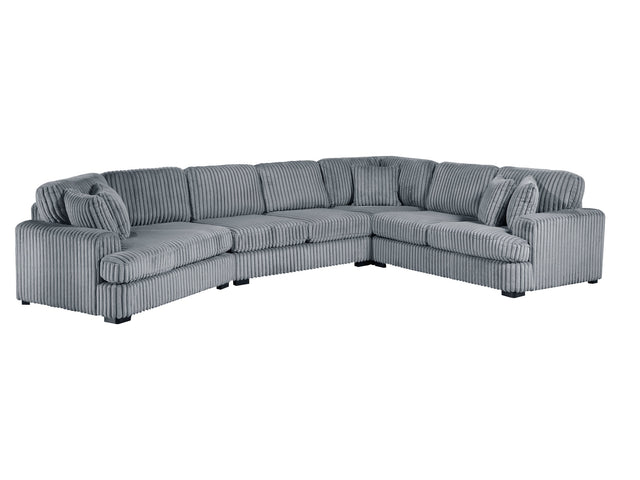 Warwick Gray 4-Piece Sectional with Left Cuddler - Ornate Home