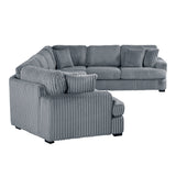 Warwick Gray 4-Piece Sectional with Left Cuddler - Ornate Home