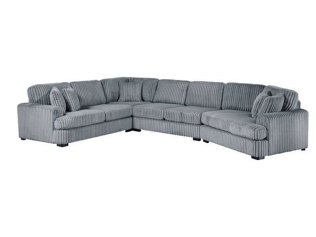 Warwick Gray 4-Piece Sectional with Right Cuddler - Ornate Home