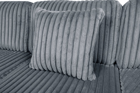 Warwick Gray 5-Piece Sectional with Left Cuddler and Ottoman - Ornate Home