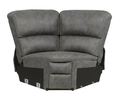 Wasatch Iron Fabric 6-Pc Power Reclining Sectional with 2 Power Recliners - Ornate Home