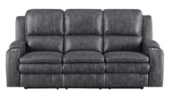 Wasatch Iron Fabric Power Reclining Sofa - Ornate Home