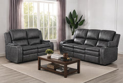 Wasatch Iron Fabric Queen Sleeper Sofa & Power Reclining Loveseat - Ornate Home