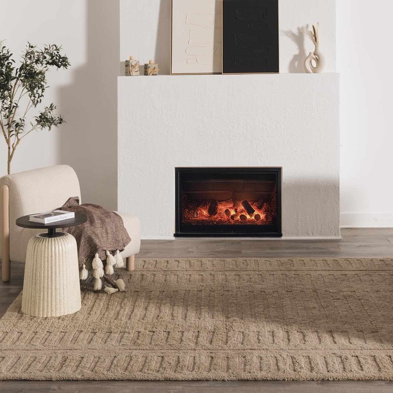 Washable Handmade Wool Rug - Brown - Ornate Home