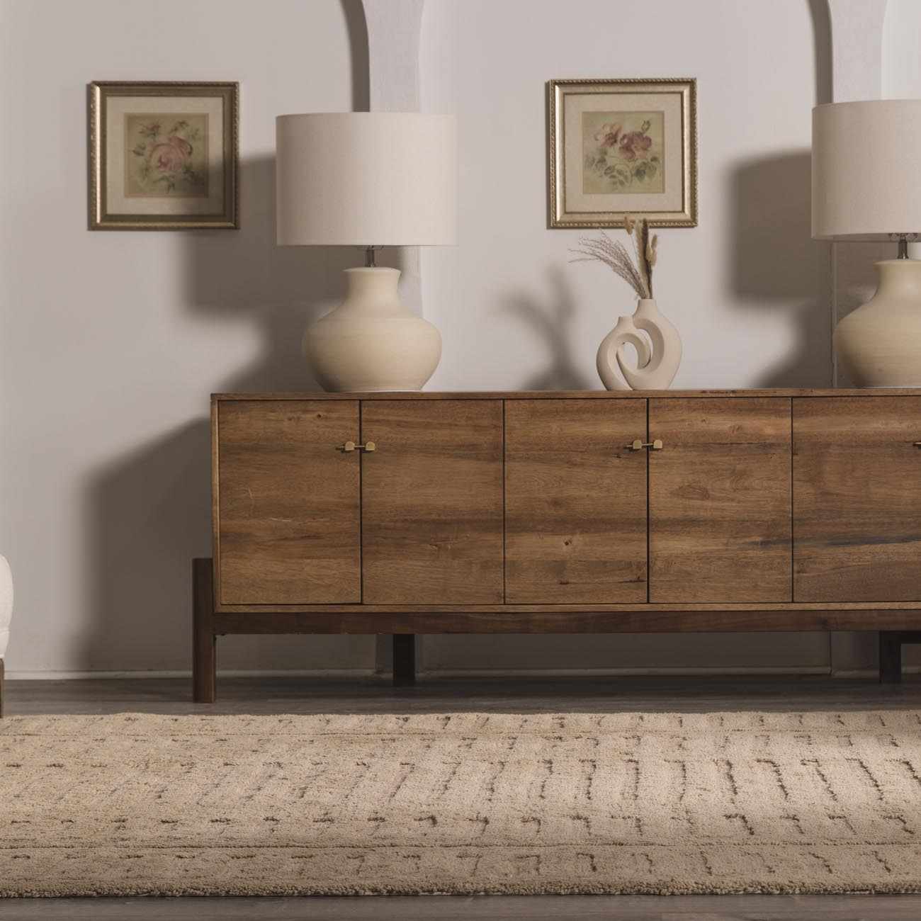 Washable Handmade Wool Rug - Brown - Ornate Home