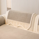 Washable Sofa Throw Pad, Non-Slip Sofa Mat Cozy Couch Slipcover with Soft Furry Trim - Ornate Home