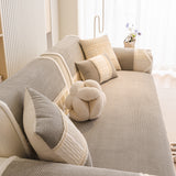 Washable Sofa Throw Pad, Non-Slip Sofa Mat Cozy Couch Slipcover with Soft Furry Trim - Ornate Home