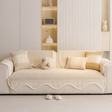 Washable Sofa Throw Pad, Non-Slip Sofa Mat Cozy Couch Slipcover with Soft Furry Trim - Ornate Home
