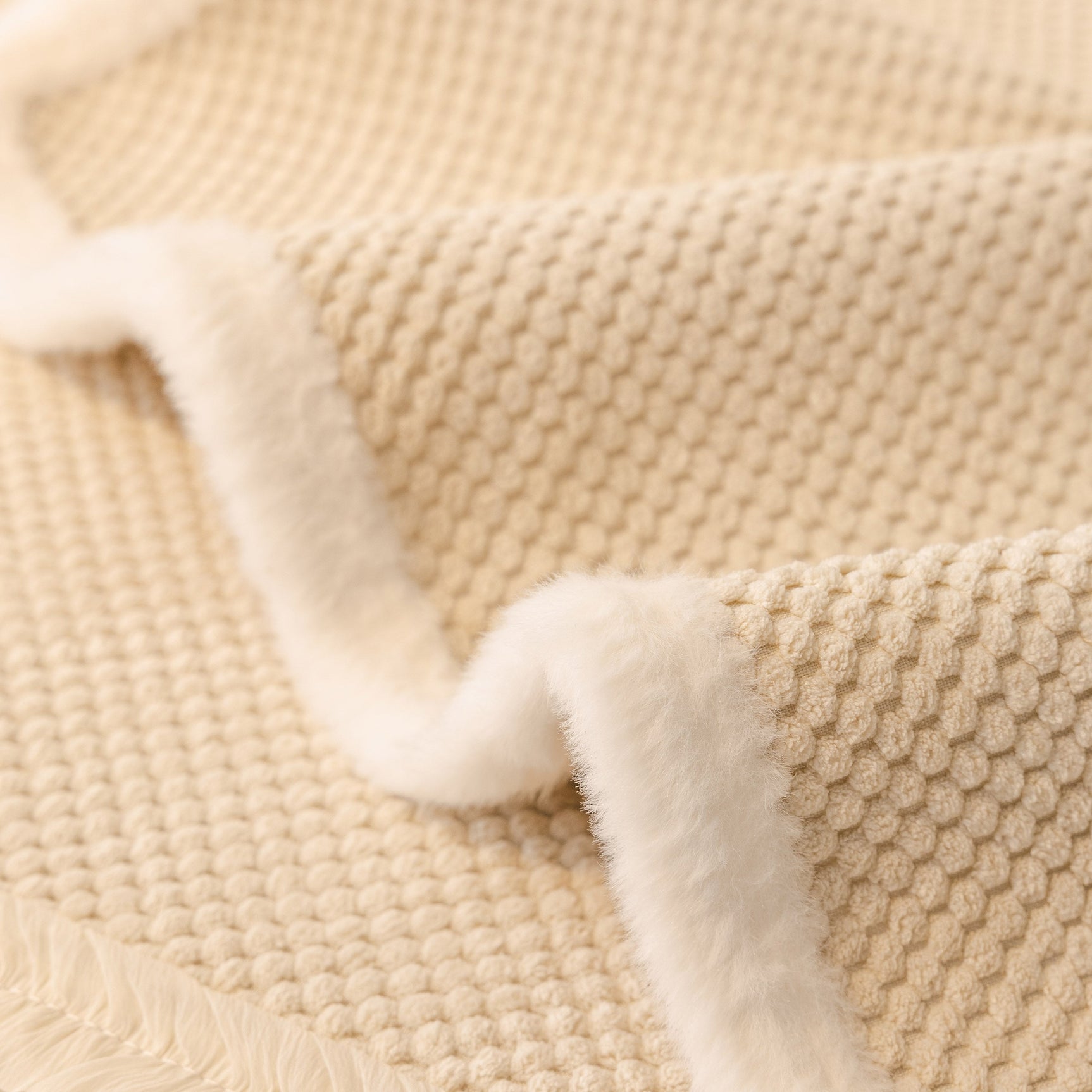 Washable Sofa Throw Pad, Non-Slip Sofa Mat Cozy Couch Slipcover with Soft Furry Trim - Ornate Home
