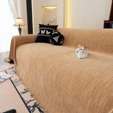 Washable Textured Sofa Cover Throw for Pets, Dogs Furniture Protector with Tassels - Ornate Home