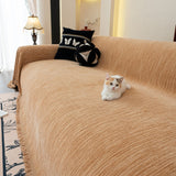 Washable Textured Sofa Cover Throw for Pets, Dogs Furniture Protector with Tassels - Ornate Home