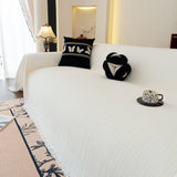 Washable Textured Sofa Cover Throw for Pets, Dogs Furniture Protector with Tassels - Ornate Home