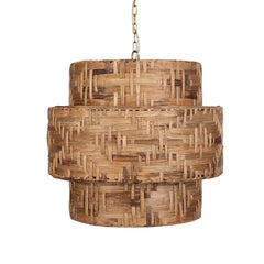 Water Hyacinth Brass 4 Light Woven Pendant - Ornate Home