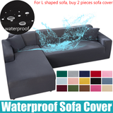 Water Resistant Sofa Cover for Living Room - Elastic Solid L Shaped Corner Sofa Cover - Fits 1/2/3/4 Seater Sofa, Couch, Armchair - Ornate Home