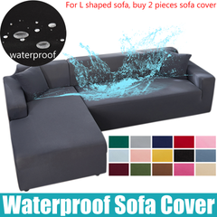 Water Resistant Sofa Cover for Living Room - Elastic Solid L Shaped Corner Sofa Cover - Fits 1/2/3/4 Seater Sofa, Couch, Armchair - Ornate Home
