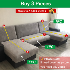 Water Resistant Sofa Cover for Living Room - Elastic Solid L Shaped Corner Sofa Cover - Fits 1/2/3/4 Seater Sofa, Couch, Armchair - Ornate Home