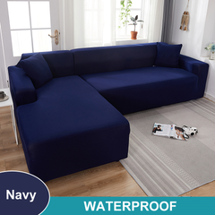 Water Resistant Sofa Cover for Living Room - Elastic Solid L Shaped Corner Sofa Cover - Fits 1/2/3/4 Seater Sofa, Couch, Armchair - Ornate Home