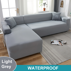 Water Resistant Sofa Cover for Living Room - Elastic Solid L Shaped Corner Sofa Cover - Fits 1/2/3/4 Seater Sofa, Couch, Armchair - Ornate Home