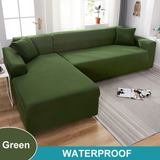 Water Resistant Sofa Cover for Living Room - Elastic Solid L Shaped Corner Sofa Cover - Fits 1/2/3/4 Seater Sofa, Couch, Armchair - Ornate Home