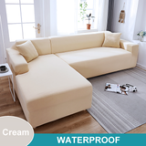 Water Resistant Sofa Cover for Living Room - Elastic Solid L Shaped Corner Sofa Cover - Fits 1/2/3/4 Seater Sofa, Couch, Armchair - Ornate Home