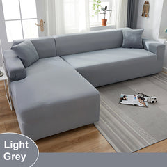 Water Resistant Sofa Cover for Living Room - Elastic Solid L Shaped Corner Sofa Cover - Fits 1/2/3/4 Seater Sofa, Couch, Armchair - Ornate Home