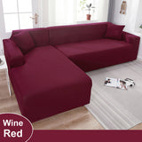 Water Resistant Sofa Cover for Living Room - Elastic Solid L Shaped Corner Sofa Cover - Fits 1/2/3/4 Seater Sofa, Couch, Armchair - Ornate Home