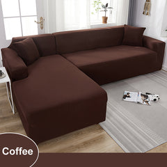 Water Resistant Sofa Cover for Living Room - Elastic Solid L Shaped Corner Sofa Cover - Fits 1/2/3/4 Seater Sofa, Couch, Armchair - Ornate Home