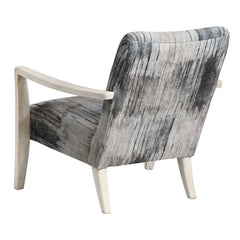 Watercolor Gray Chenille Accent Chair - Ornate Home