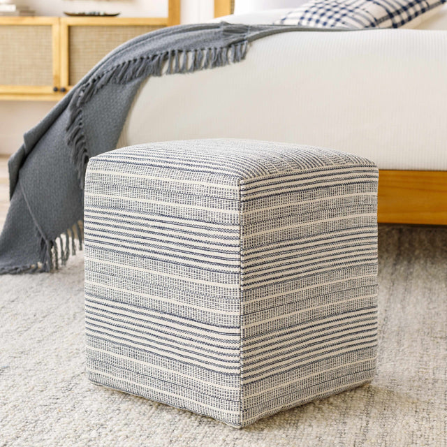 Waterfall Woven Cotton Pouf - Ornate Home