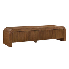 Waterflute Walnut 68" Fluted TV Stand - Ornate Home