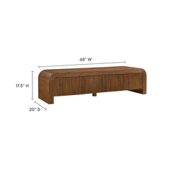 Waterflute Walnut 68" Fluted TV Stand - Ornate Home