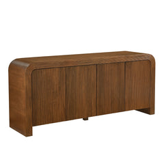 Waterflute Walnut 70" Fluted Sideboard Cabinet - Ornate Home