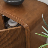 Waterflute Walnut 70" Fluted Sideboard Cabinet - Ornate Home