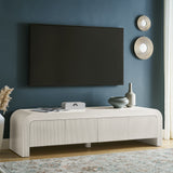 Waterflute White Matte 68" Fluted TV Stand - Ornate Home