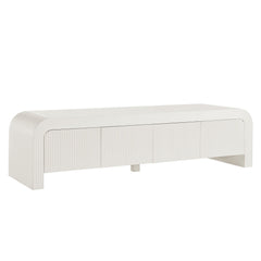 Waterflute White Matte 68" Fluted TV Stand - Ornate Home