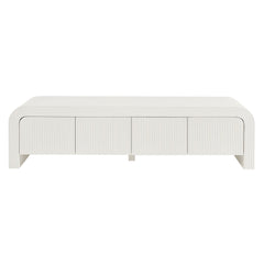 Waterflute White Matte 68" Fluted TV Stand - Ornate Home