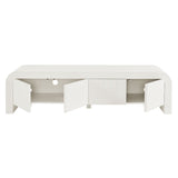Waterflute White Matte 68" Fluted TV Stand - Ornate Home