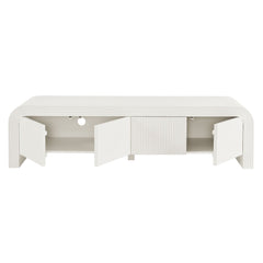 Waterflute White Matte 68" Fluted TV Stand - Ornate Home