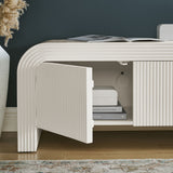 Waterflute White Matte 68" Fluted TV Stand - Ornate Home