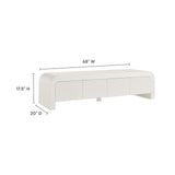 Waterflute White Matte 68" Fluted TV Stand - Ornate Home