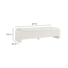 Waterflute White Matte 68" Fluted TV Stand - Ornate Home