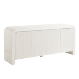 Waterflute White Matte 70" Fluted Sideboard Cabinet - Ornate Home