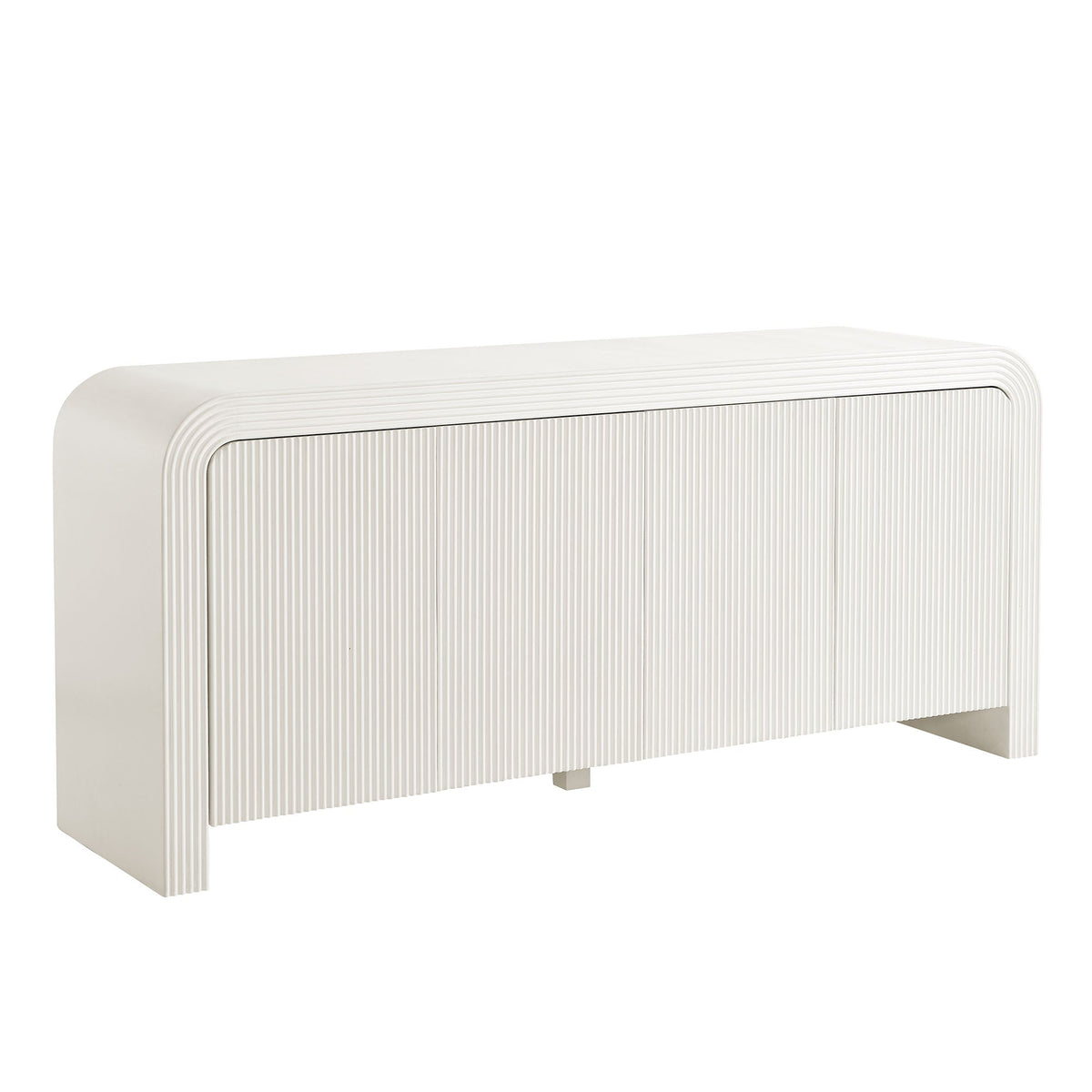 Waterflute White Matte 70" Fluted Sideboard Cabinet - Ornate Home